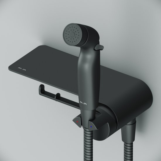 Гигиенический душ AM.PM Flash F0H9H822 набор со смесителем цвет черный матовый