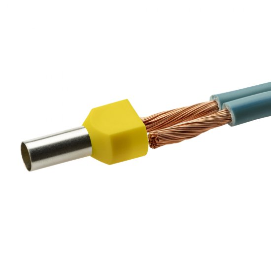 Наконечник штыревой втулочный изолированный Duwi 14 мм х 10 кв.мм двойной (25 шт.)