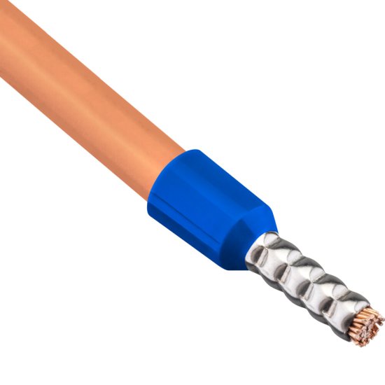 Наконечник штыревой втулочный изолированный Duwi Е2508 8 мм х 2,5 кв.мм (25 шт.)