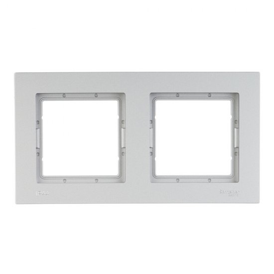 Рамка Systeme Electric AtlasDesign Aqua двухместная алюминий (ATN440302)