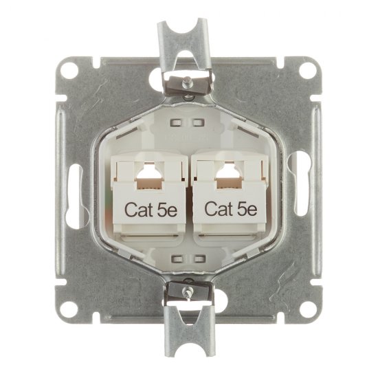 Розетка компьютерная Systeme Electric Glossa встраиваемая белая 2хRJ45 (GSL000185KK)