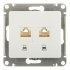 Розетка компьютерная Systeme Electric Glossa встраиваемая белая 2хRJ45 (GSL000185KK)