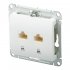 Розетка компьютерная Systeme Electric Glossa встраиваемая белая 2хRJ45 (GSL000185KK)