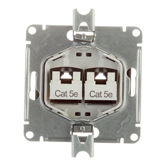 Розетка компьютерная Systeme Electric Glossa встраиваемая антрацит 2хRJ45 (GSL000785KK)