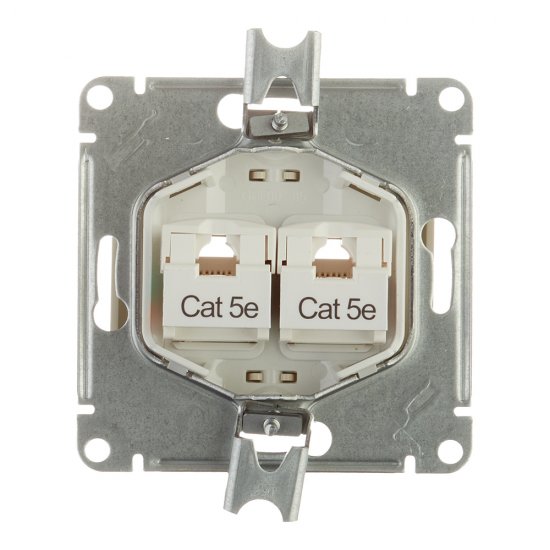 Розетка компьютерная Systeme Electric Glossa встраиваемая бежевая 2хRJ45 (GSL000285KK)