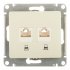 Розетка компьютерная Systeme Electric Glossa встраиваемая бежевая 2хRJ45 (GSL000285KK)