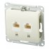Розетка компьютерная Systeme Electric Glossa встраиваемая бежевая 2хRJ45 (GSL000285KK)