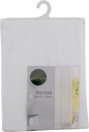 Тюль на ленте Inspire Polyone 300x280 см цвет белый White 0
