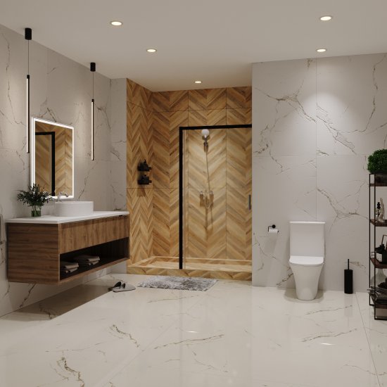 Керамогранит Lavelly Calacatta Palace белый карвинг 1600х800х8,8 мм (2 шт.=2,56 кв.м)