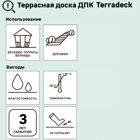 Террасная доска ДПК Terradeck коричневый 3000x152x28 мм вельвет 0.47 м²