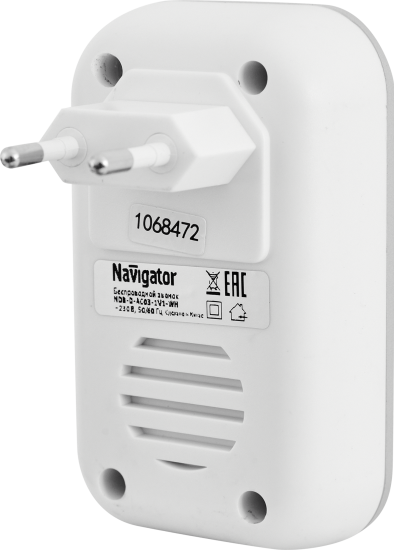 Дверной звонок беспроводной Navigator 80 506 36 мелодий цвет белый