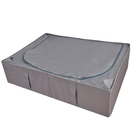 Короб для хранения с крышкой 72x18x52 см полиэстер цвет серый