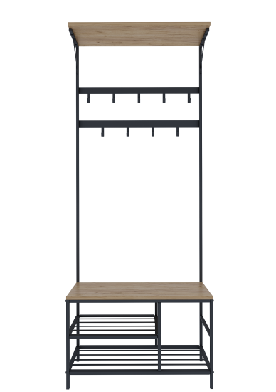 Прихожая Март Отто 75x189x30 см 3 полки сталь цвет черный