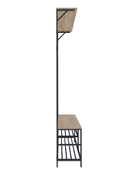 Прихожая Март Отто 75x189x30 см 3 полки сталь цвет черный