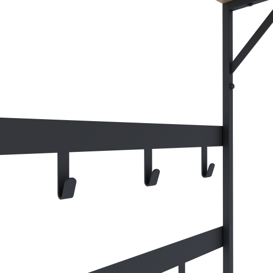 Прихожая Март Отто 75x189x30 см 3 полки сталь цвет черный