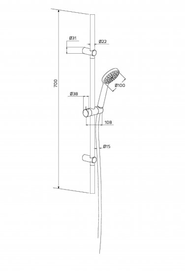 Душевой комплект Damixa Willow 1 режим цвет белый