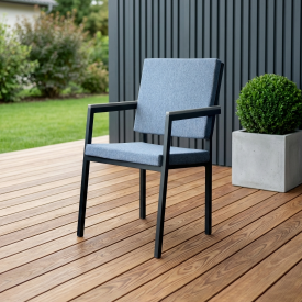 Кресло Версаль 55x62x85.5 см дерево цвет черный/серый