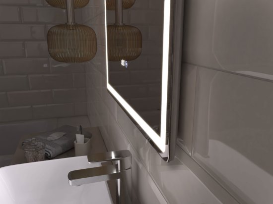 Зеркало для ванной Vigo Level Comfort 60x70 см с подсветкой и часами