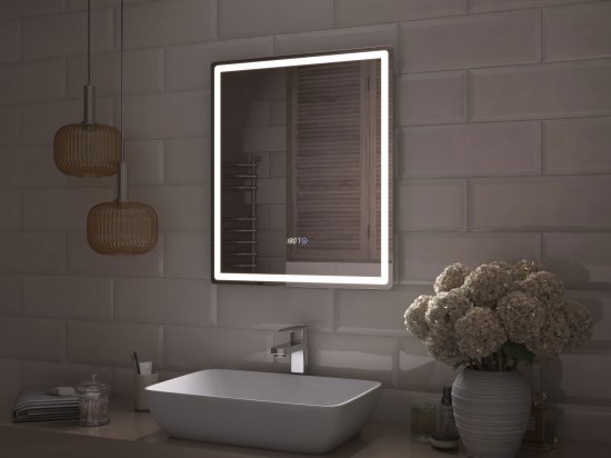 Зеркало для ванной Vigo Level Comfort 60x70 см с подсветкой и часами