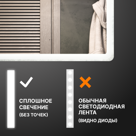 Зеркало для ванной Vigo Vento Comfort 60x60 см с подсветкой датчиком и обогревом