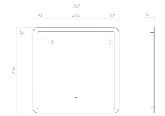 Зеркало для ванной Vigo Vento Comfort 60x60 см с подсветкой датчиком и обогревом