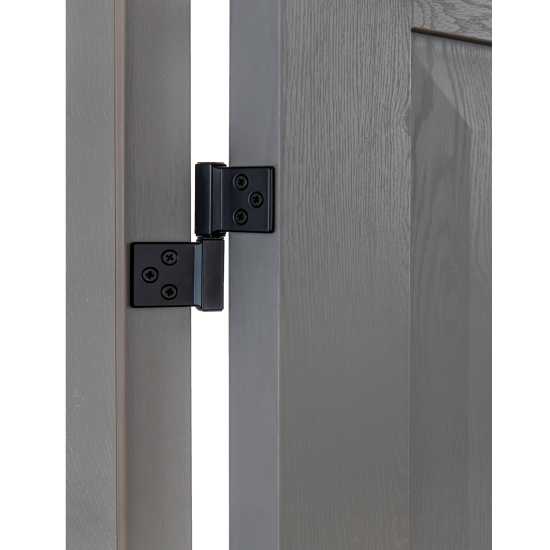 Дверь межкомнатная глухая Альпика 70x210 см полипропилен цвет графит вуд с замком и петлями