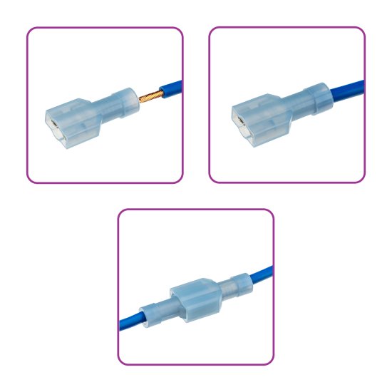 Разъем плоский мама Duwi РПИ-М(н) 2.5-6.3 мм 2.5 мм² цвет синий 10 шт.