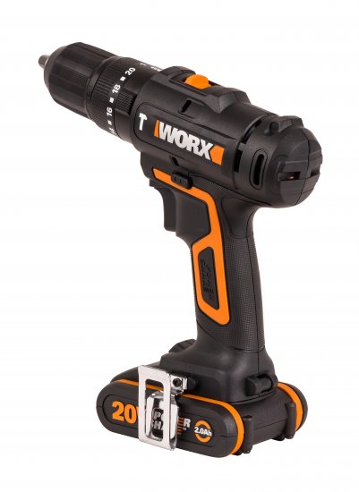 Дрель-шуруповерт аккумуляторная ударная Worx WT375, 20 В Li-ion 2x2 Ач