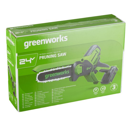 Пила цепная аккумуляторная Greenworks 24V GD24CSMNX 24 В 6