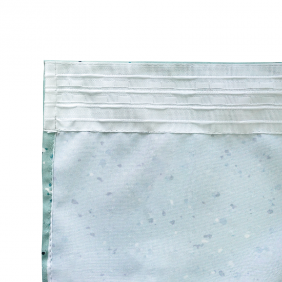 Штора на ленте Камни 160x260 см цвет голубой