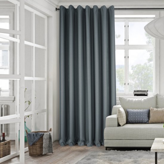 Штора на ленте Аликанте 160x260 см цвет серый