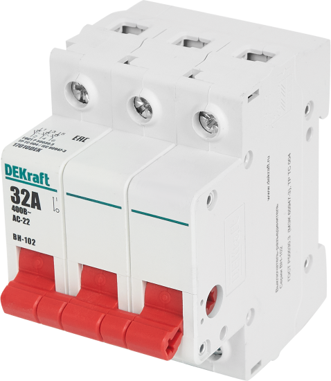 Выключатель-разъединитель Dekraft ВН-102 3Р 32А 17010DEK