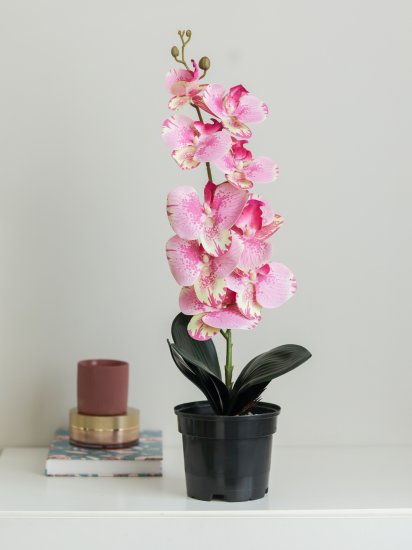 Искусственное растение в горшке орхидея h50 см цвет розовый