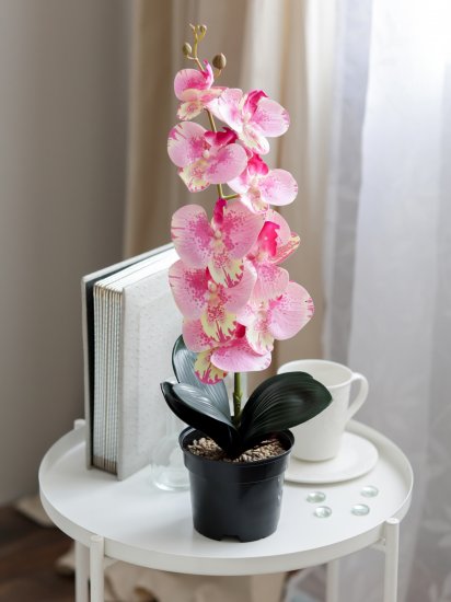 Искусственное растение в горшке орхидея h50 см цвет розовый