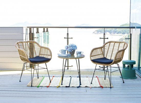 Набор садовой мебели для обеда Адриан GS008 искусственный ротанг бежевый: стол, 2 кресла