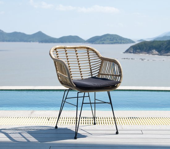 Набор садовой мебели для обеда Адриан GS008 искусственный ротанг бежевый: стол, 2 кресла