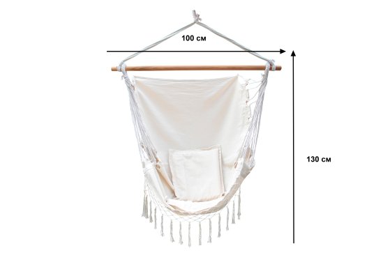 Гамак-кресло Дора 90x130 см хлопок белый