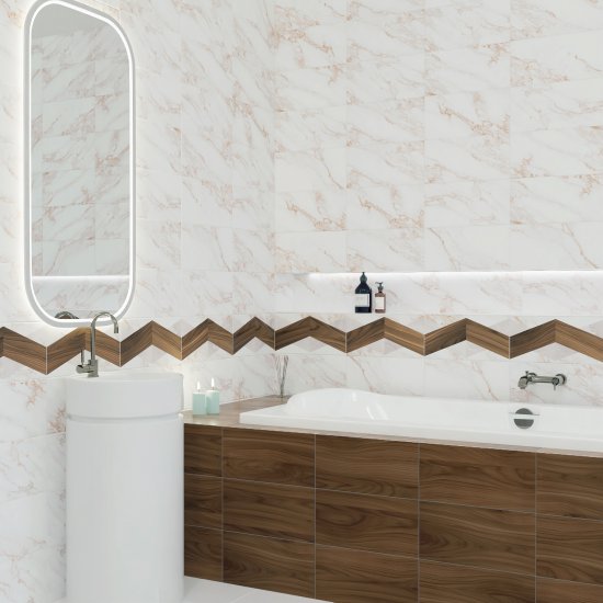 Плитка настенная Mersey Calacatta 20x40 см 1.2 м² матовая цвет бежевый