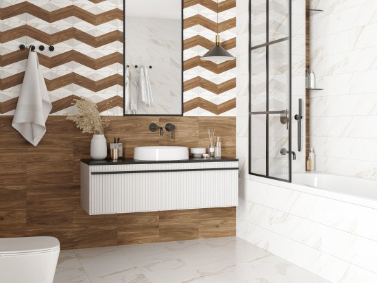 Плитка настенная Mersey Calacatta 20x40 см 1.2 м² матовая цвет бежевый