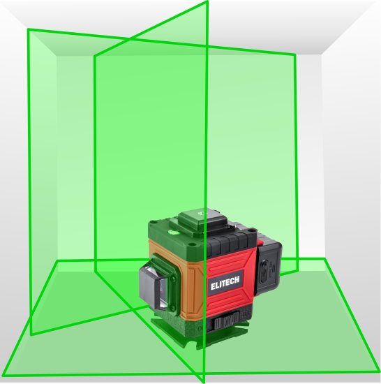 Уровень лазерный Elitech ПЛ 12Л-ЗЕЛ зеленый луч 25 м