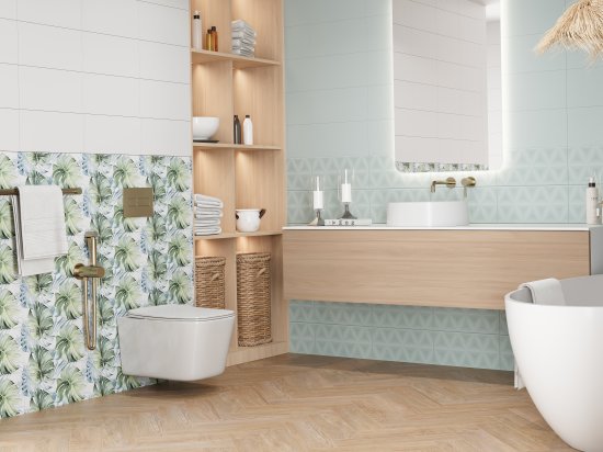 Плитка настенная Mersey Tropic 20x40 см 1.2 м² матовая цвет зелёный