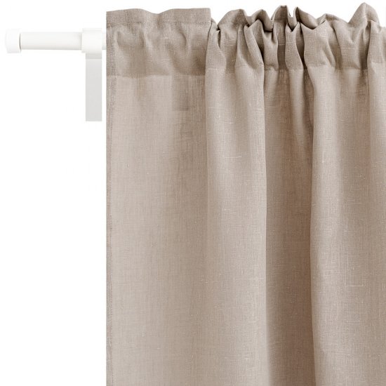 Штора лен бежевая 145х300 см Rusby Лен (ТТ-00259497)