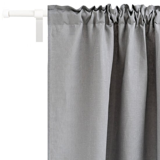 Штора лен темно-серая 145х300 см Rusby Лен (ТТ-00259489)