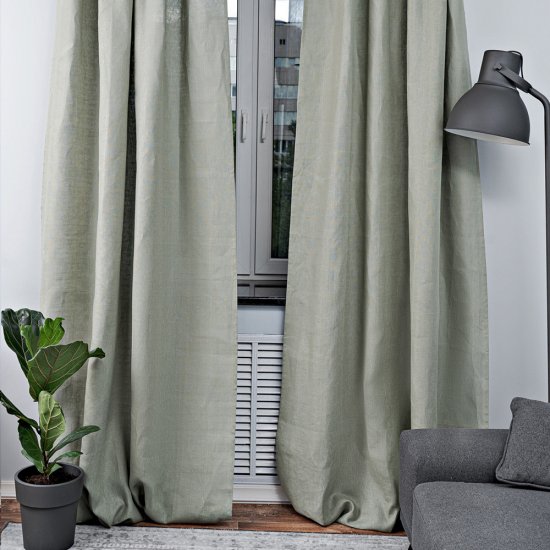Штора лен шалфей 145х300 см Rusby Лен (ТТ-00259471)