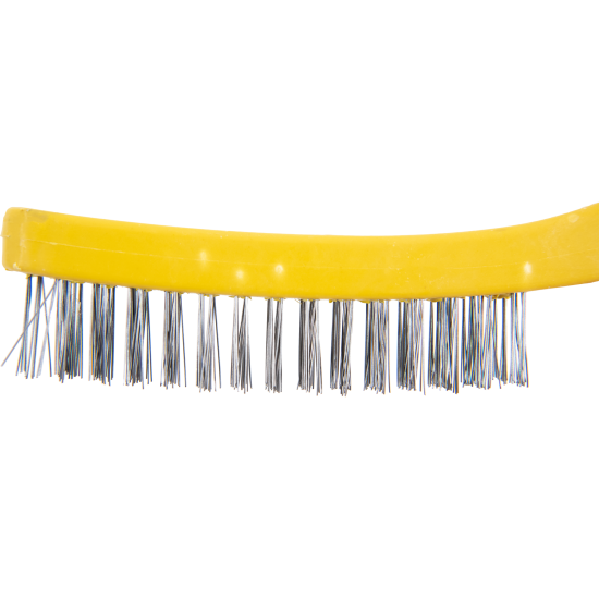 Щетка по металлу трехрядная пластиковая ручка 240 мм