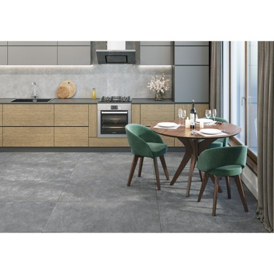 Керамогранит Delacora Chrome темно-серый матовый 1200х600х9,5 мм (2 шт.=1,44 кв.м)