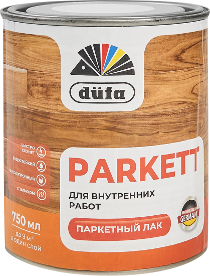 Лак паркетный Dufa Parkett полуматовый бесцветный 0.75 л