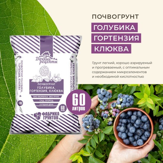Почвогрунт Дачные рецепты Голубика 60 л