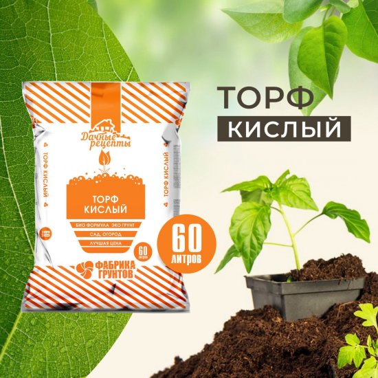 Торф Дачные рецепты кислый универсальный 60 л
