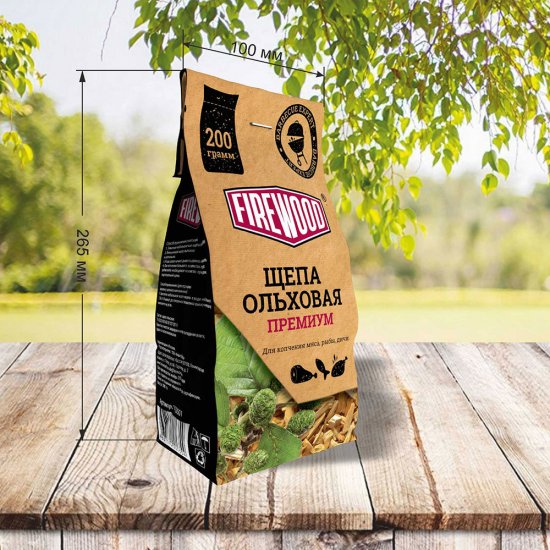 Щепа для копчения ольха Firewood 0,2 кг